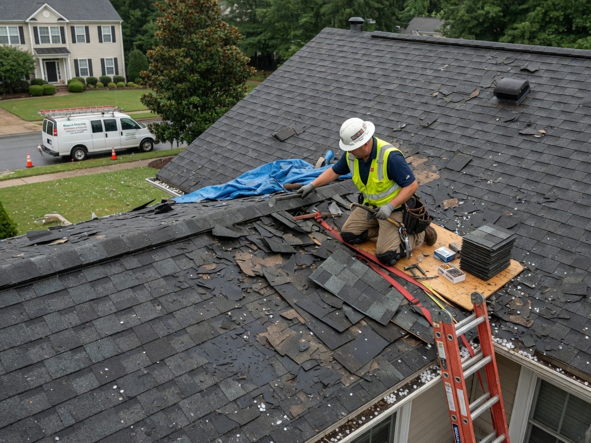 Hail Damage Roof Repair in Alpharetta, GA